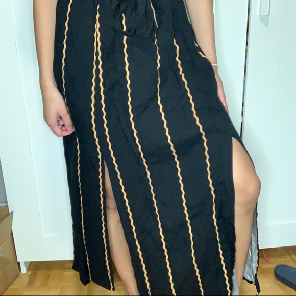 Striped M-Slit Off the Shoulder Maxi Dress F21 - Picture 3 of 11